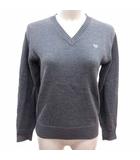 オリーブデオリーブ OLIVE des OLIVE ニット セーター Vネック ロゴ刺しゅう 長袖 S グレー /YK