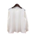 ブラウス レース 長袖 切替 2 M 白 ホワイト /MN