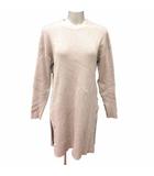 アズールバイマウジー AZUL by moussy ワンピース ミニ ニット スリット 長袖 M ベージュ /YK