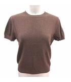 マドモアゼルノンノン mademoiselle NON NON ニット カットソー 半袖 カシミヤ混 L 茶 ブラウン /YK