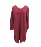 アズールバイマウジー AZUL by moussy ワンピース ひざ丈 ニット Vネック 長袖 L 赤 レッド /YK