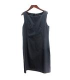 エフデ ef-de ワンピース ひざ丈 ノースリーブ 15 XXL 黒 ブラック /AU