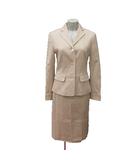 ニューヨーカー NEWYORKER スーツ セットアップ テーラードジャケット ウール 背抜き 台形スカート ミモレ ロング 9 ベージュ /MS