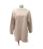 Tシャツワンピース ひざ丈 長袖 F ベージュ /YI