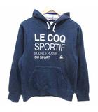ルコックスポルティフ le coq sportif パーカー プルオーバー 裏起毛 ロゴプリント 長袖 M 紺 ネイビー /YK ●RY