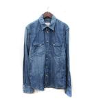 ヌーディージーンズ nudie jeans シャツ デニム ダメージ加工 S 紺 ネイビー /YI