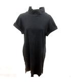 ワンピース タイト ひざ丈 半袖 M 黒 ブラック /RT