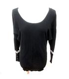 ニット カットソー Uネック 長袖 38 黒 ブラック /RT