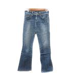 サムシング something デニムパンツ ジーンズ ストレート ウォッシュ加工 ブーツカット 26 M 紺 ネイビー /MN