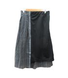 ズッカ zucca フレアスカート ミモレ ロング グレンチェック 切替 グレー /MN