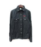 ユナイテッドアローズ UNITED ARROWS GOD LOVES REAL シャツ 総柄 長袖 刺繍 S 黒 ブラック /YI
