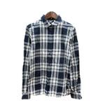 マカフィー MACPHEE トゥモローランド ネルシャツ チェック 長袖 38 M 紺 ネイビー /MN