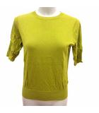 イエナ IENA ニット カットソー 半袖 麻混 リネン混 黄緑 ライトグリーン /YK