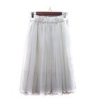 イエナ IENA フレアスカート ギャザー ミモレ ロング 透かし編み 36 S 白 ホワイト /YI