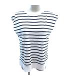 シンプリシテェ SIMPLICITE ニット カットソー ボーダー フレンチスリーブ 白 ホワイト /AU