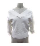 ダズリン dazzlin ニット カットソー リブ 七分袖 F 白 ホワイト /YI