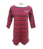 エックスガール x-girl ワンピース チュニック ボーダー 長袖 1 S 赤 レッド 紺 ネイビー /YK