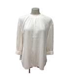 ブラウス 長袖 シアー 白 アイボリー /MN