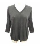 セオリーリュクス theory luxe ニット カットソーVネック 七分袖 38 M 緑 カーキ /YK