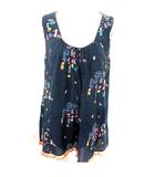 フランシュリッペ franche lippee ワンピース Aライン ミニ ノースリーブ 総柄 M 紺 ネイビー /RT