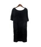 エフデ ef-de ワンピース ニット ミニ 半袖 13 XL 黒 ブラック /MN