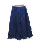 イエナ IENA フレアスカート ロング 麻混 リネン混 紺 ネイビー /YI