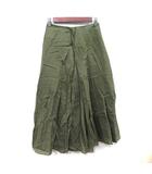 イエナ IENA フレアスカート ロング 麻混 リネン混 34 XS 緑 カーキ /YI