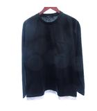 カットソー Tシャツ ロンT フェイクレイヤード 長袖 M 黒 ブラック /AU