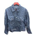 シャツジャケット ダンガリー デニム 麻 リネン 7 S 紺 ネイビー /AU