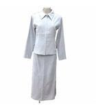 カンサイ KANSAI スーツ セットアップ ステンカラージャケット ジップアップ 総裏地 タイトスカート ロング ウエストマーク フェイクスエード 1 M 水色 ライトブルー /YK