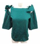フレイアイディー FRAY I.D カットソー オープンショルダー リボン 五分袖 F 緑 グリーン /YK