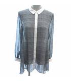 クリスチャンオジャール CHRISTIAN AUJARD ブラウス シャツ クレリック シフォン グレンチェック 長袖 9T M グレー /YK