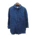 センスオブプレイス バイ アーバンリサーチ Sense of Place by Urban Research シャツ 麻 リネン 七分袖 M 紺 ネイビー /YI