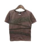 ルーニィ LOUNIE カットソー Tシャツ クルーネック レース 半袖 38 M 茶 ブラウン /MN