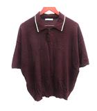 ディスコート Discoat ポロシャツ ニット パイピング オーバーサイズ 五分袖 F 紫 パープル /AU