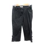 ギャラリービスコンティ GALLERY VISCONTI サブリナパンツ クロップド 切替 リボン 3 L 黒 ブラック /AU