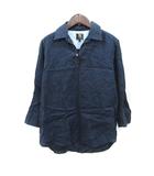 ビームスハート BEAMS HEART シャツ 七分袖 麻 リネン  S 紺 ネイビー /YI