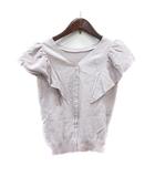 ミッシュマッシュ MISCH MASCH ニット カットソー 半袖 フリル F ライトグレー /MN