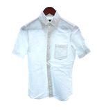 シップス SHIPS Tailoring style ワイシャツ Yシャツ ボタンダウン 麻混 リネン混 半袖 S 白 ホワイト /AU