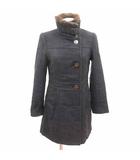 組曲 クミキョク KUMIKYOKU スタンドカラーコート 総裏地 ラビットファー ウール 2 チャコールグレー /YK