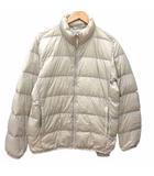 ユニクロ UNIQLO ダウンジャケット ナイロン ジップアップ 収納袋付き L ベージュ /YK