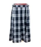 コムサイズム COMME CA ISM スカート フレア マキシ チェック 7 紺 ネイビー /RT