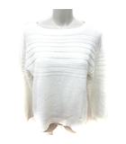 コムサイズム COMME CA ISM ニット セーター 長袖 総柄 9 白 ホワイト /RT