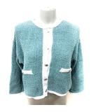 コムサイズム COMME CA ISM カーディガン ニット 長袖 F ミントグリーン 白 ホワイト /RT