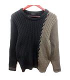 コムサイズム COMME CA ISM ニット セーター 長袖 M 黒 ブラック 茶 ブラウン /RT