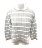 コムサイズム COMME CA ISM ニット セーター 長袖 総柄 9 ベージュ 白 ホワイト /RT