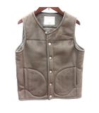 アーバンリサーチ ドアーズ URBAN RESEARCH DOORS フォークアンドスプーン FORK&SPOON ベスト 前開き フェイクスエード 裏ボア ONE 茶 ブラウン /AU