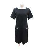 グリーンレーベルリラクシング ユナイテッドアローズ green label relaxing ワンピース ひざ丈 半袖 黒 ブラック ベージュ /MS