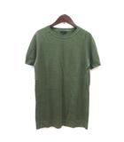 チュニック クルーネック 麻 リネン 半袖 S カーキ /MS