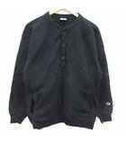 チャンピオン CHAMPION トレーナー スウェット ハーフスナップ 裏ボア 長袖 L 黒 ブラック /YK